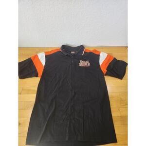 Harley Davidson Yankee Bristol CT Polo Shirt Mens XL Black Orange 2005